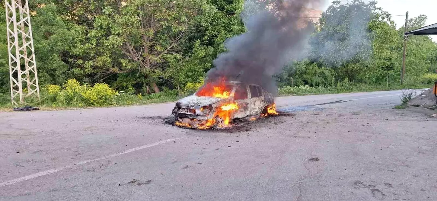 Erzincan'da Araç Yangını