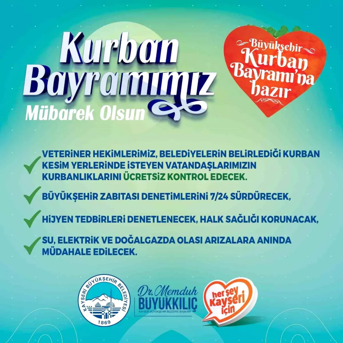 Kayseri Büyükşehir Belediyesi'nden Kurban Bayramı Hazırlıkları