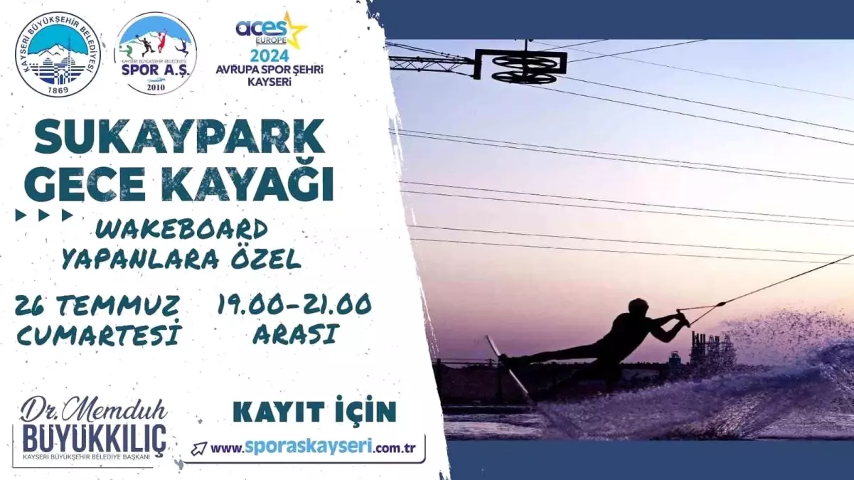 Kayseri'de Gece Kayağı Etkinliği Düzenleniyor