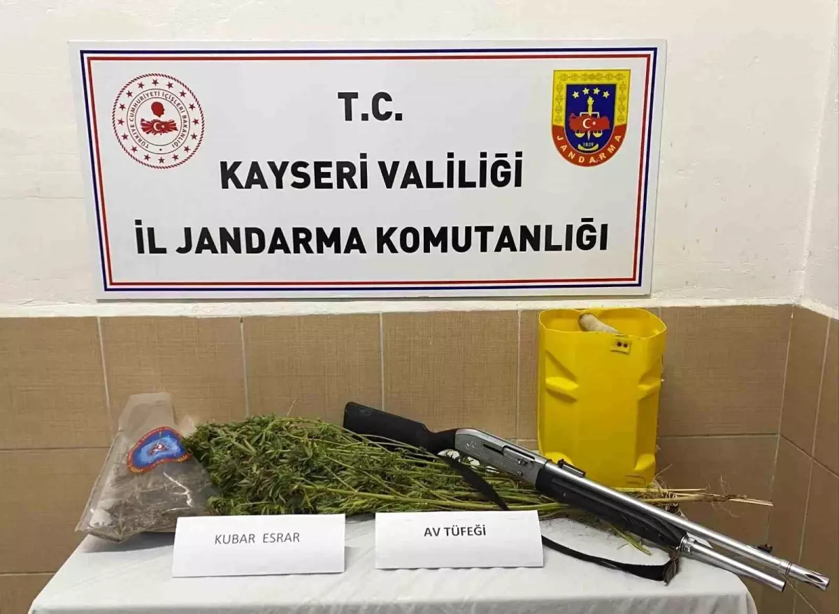 Kayseri'de Jandarma Operasyonu: 1,7 Kilo Esrar Ele Geçirildi