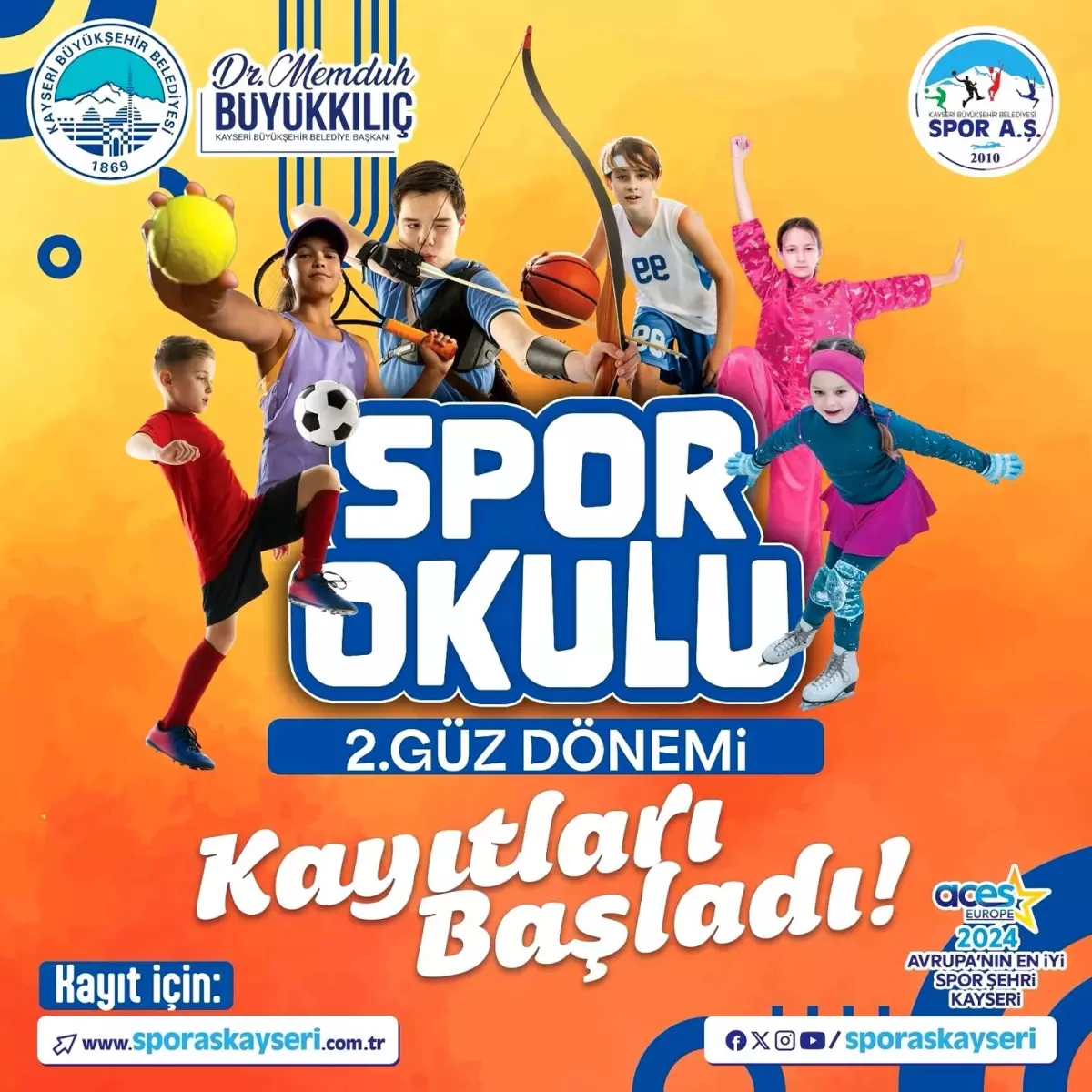 Kayseri'de 2. Güz Dönemi Spor Okulları Kayıtları Başladı