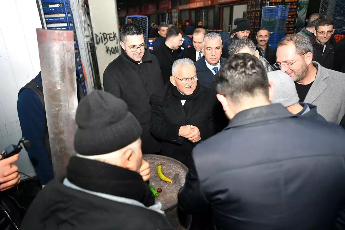 Başkan Büyükkılıç'tan Hal Kompleksi'ne sabah mesaisi