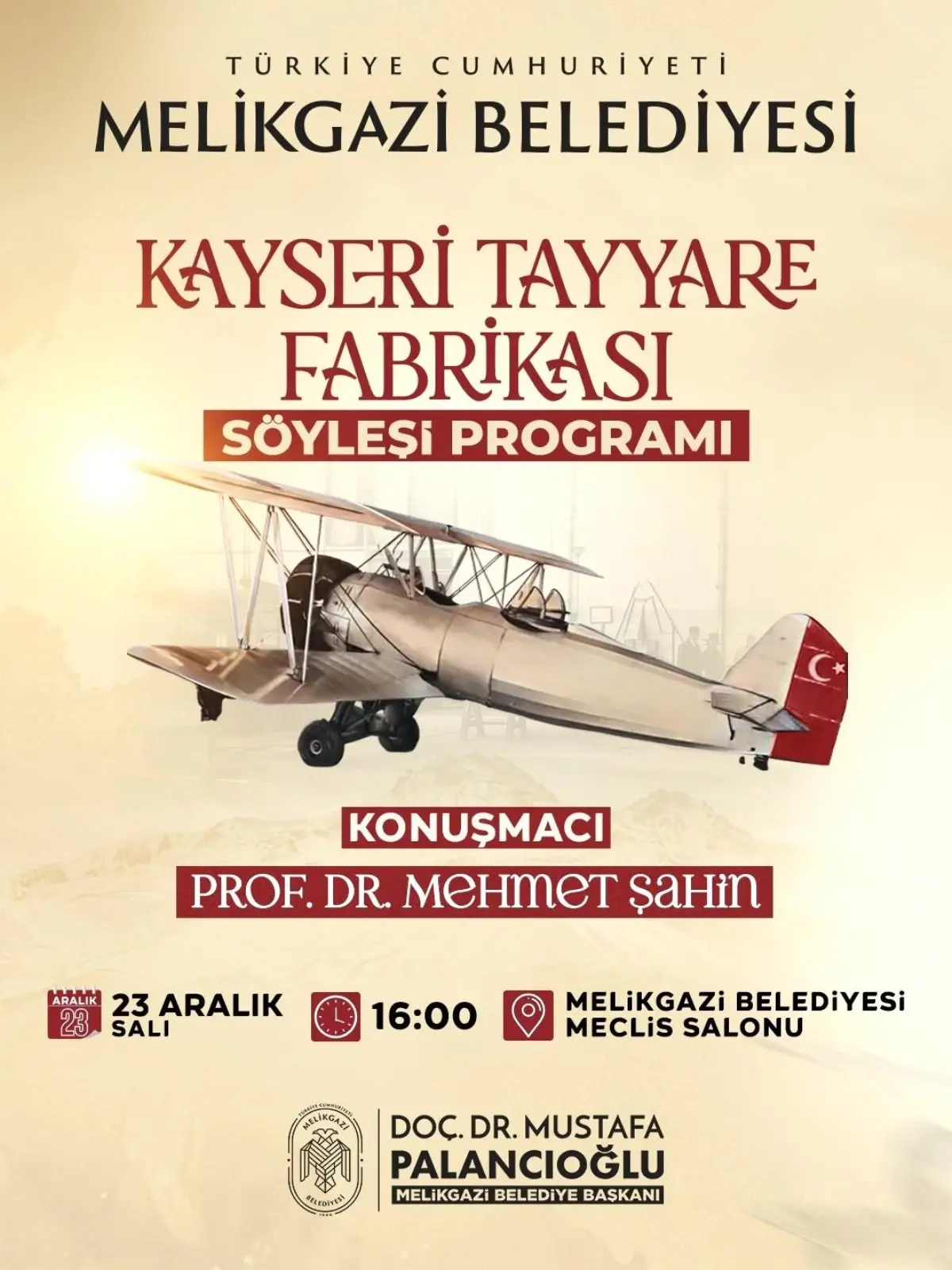 Kayseri'nin havacılık serüveni 'Kayseri Tayyare Fabrikası' söyleşisinde konuşulacak