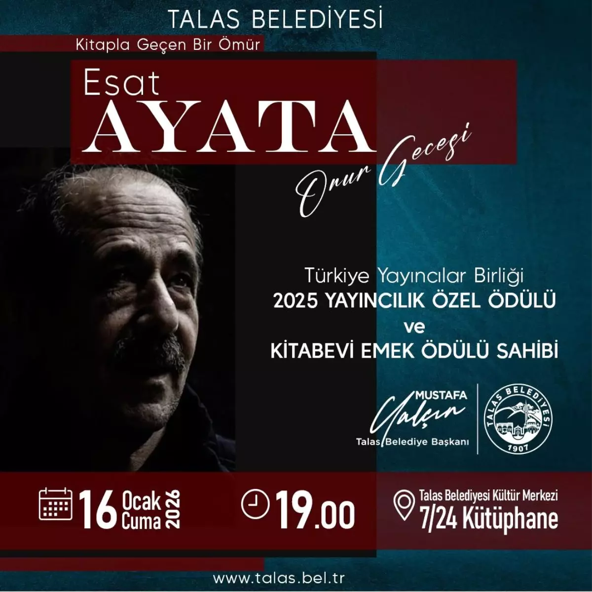 Başkan Yalçın'dan Esat Ayata için onur gecesi