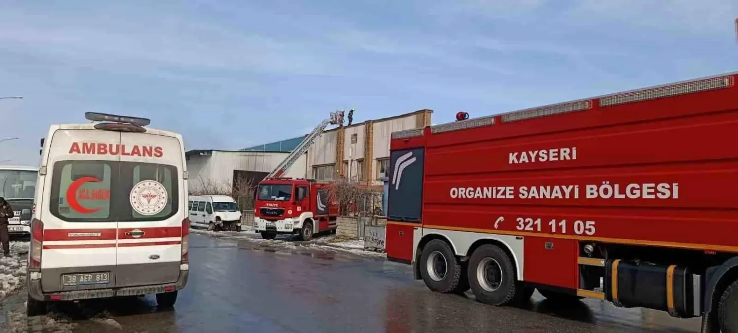 Kayseri'de Fabrikada Yangın